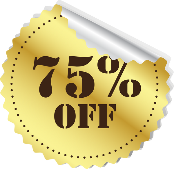 Gold Discount Stickers 75%