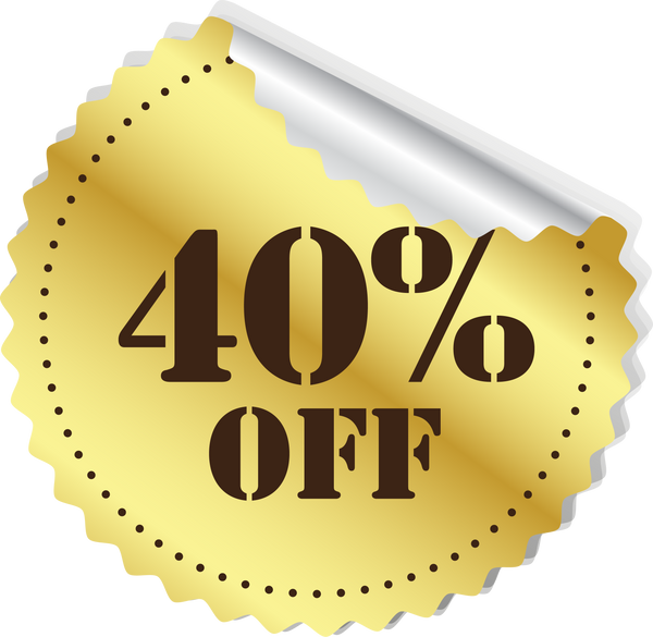 Gold Discount Stickers 40%